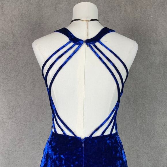 Vintage Morgan Co Womens Crushed Velvet Whimsigoth Maxi Dress Size 7/8 Backless - Picture 7 of 13